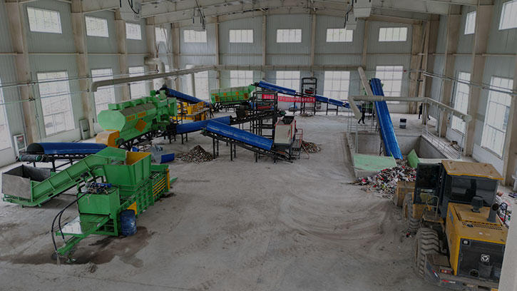 garbage shredding production line